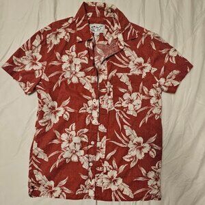 American Eagle Men’s Hawaiian Resort Shirt – XS – Red & White Floral